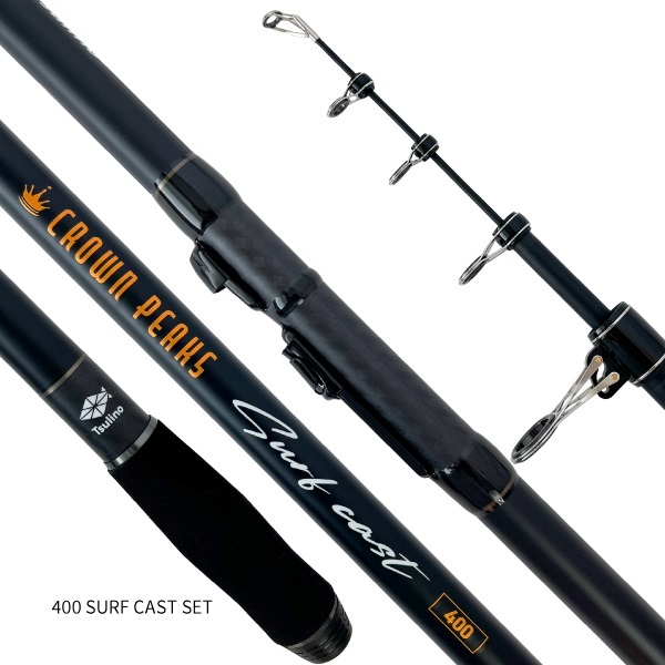 CROWNPEACKS  SURFCAST【振出投げ竿とリールのセット/投げ釣り/防波堤/ブッコミ釣り】